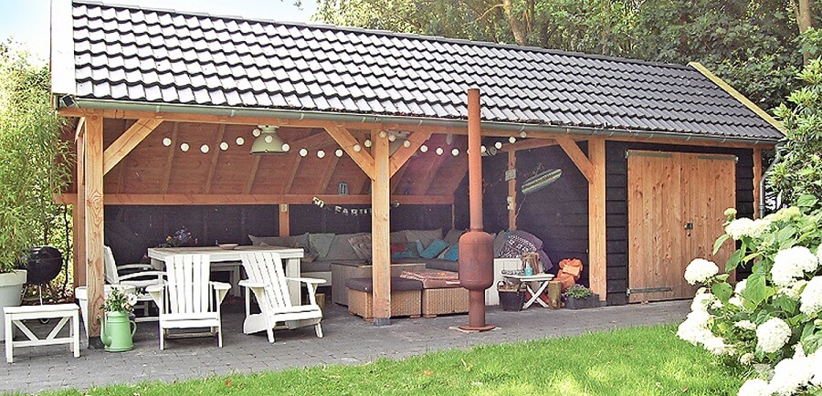Een blokhut is een extra ruimte voor je huis en biedt overkapping in je tuin - Tuinieren met Buitenleven